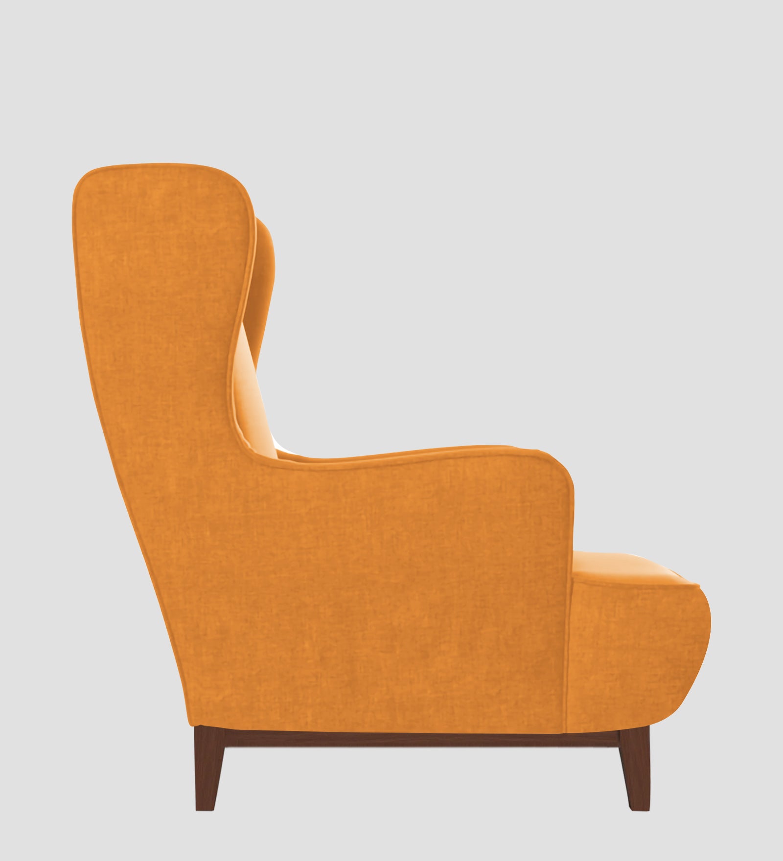 Suri Velvet 1 Seater Wing Chair in Tangerine orange Colour