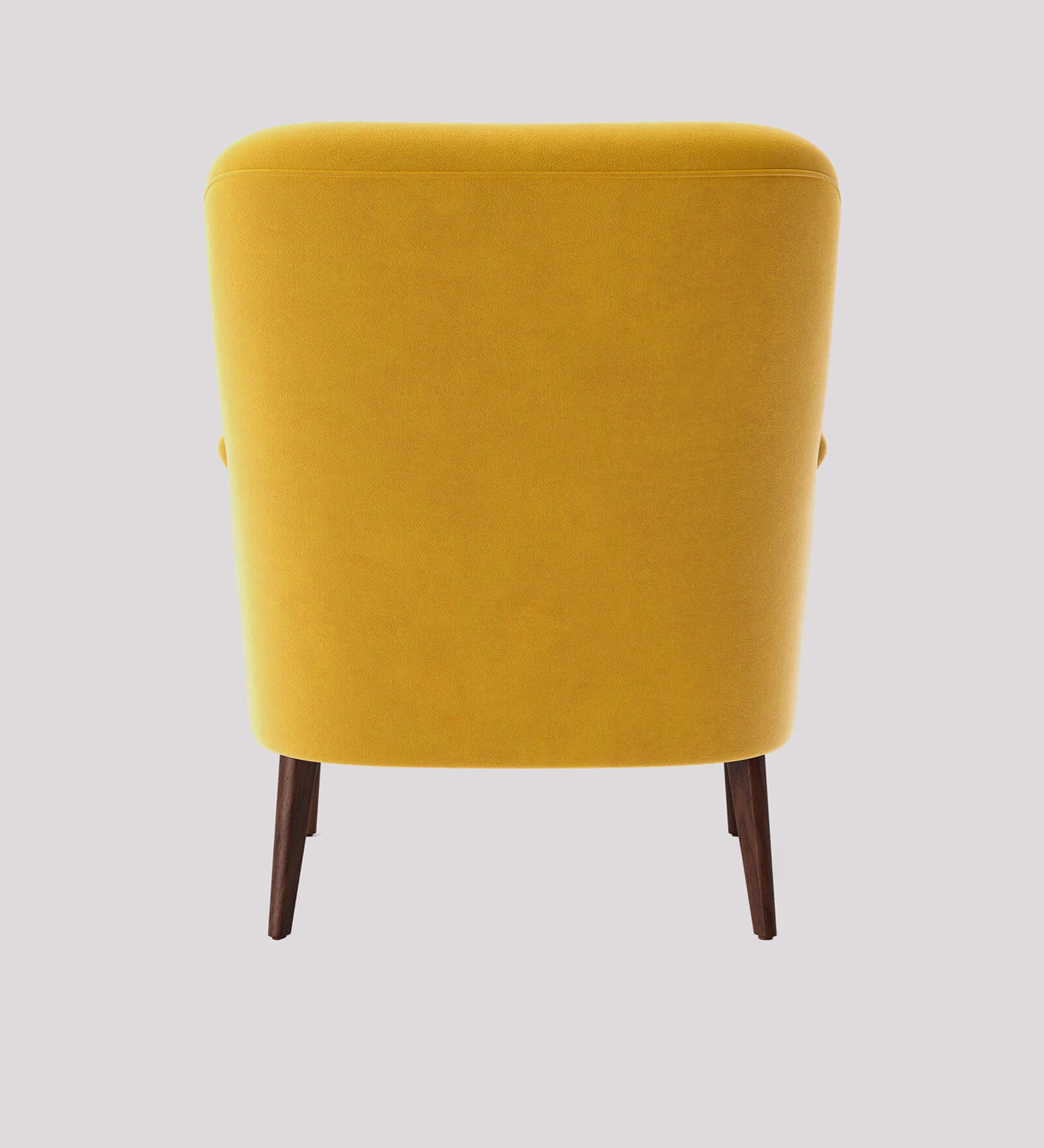 Zews Velvet Fabric 1 Seater Wing Chair in Safforn Yellow Colour