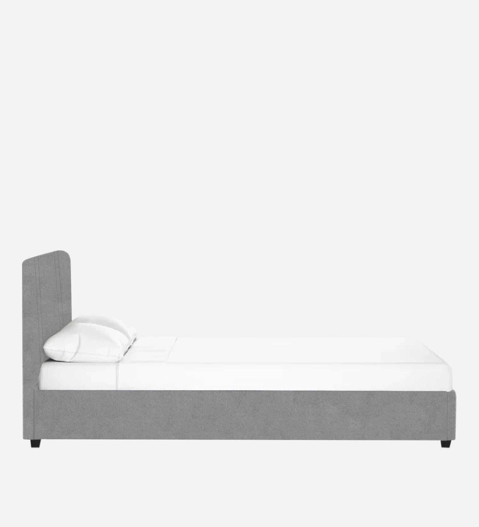 Asyra Velvet King Size Bed in Light Grey Colour With Storage