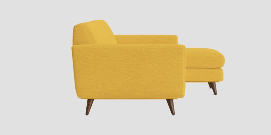 Jasmin Fabric Lhs Sectional Sofa 3 Lounger In Bold Yellow Colour - Febonic Living