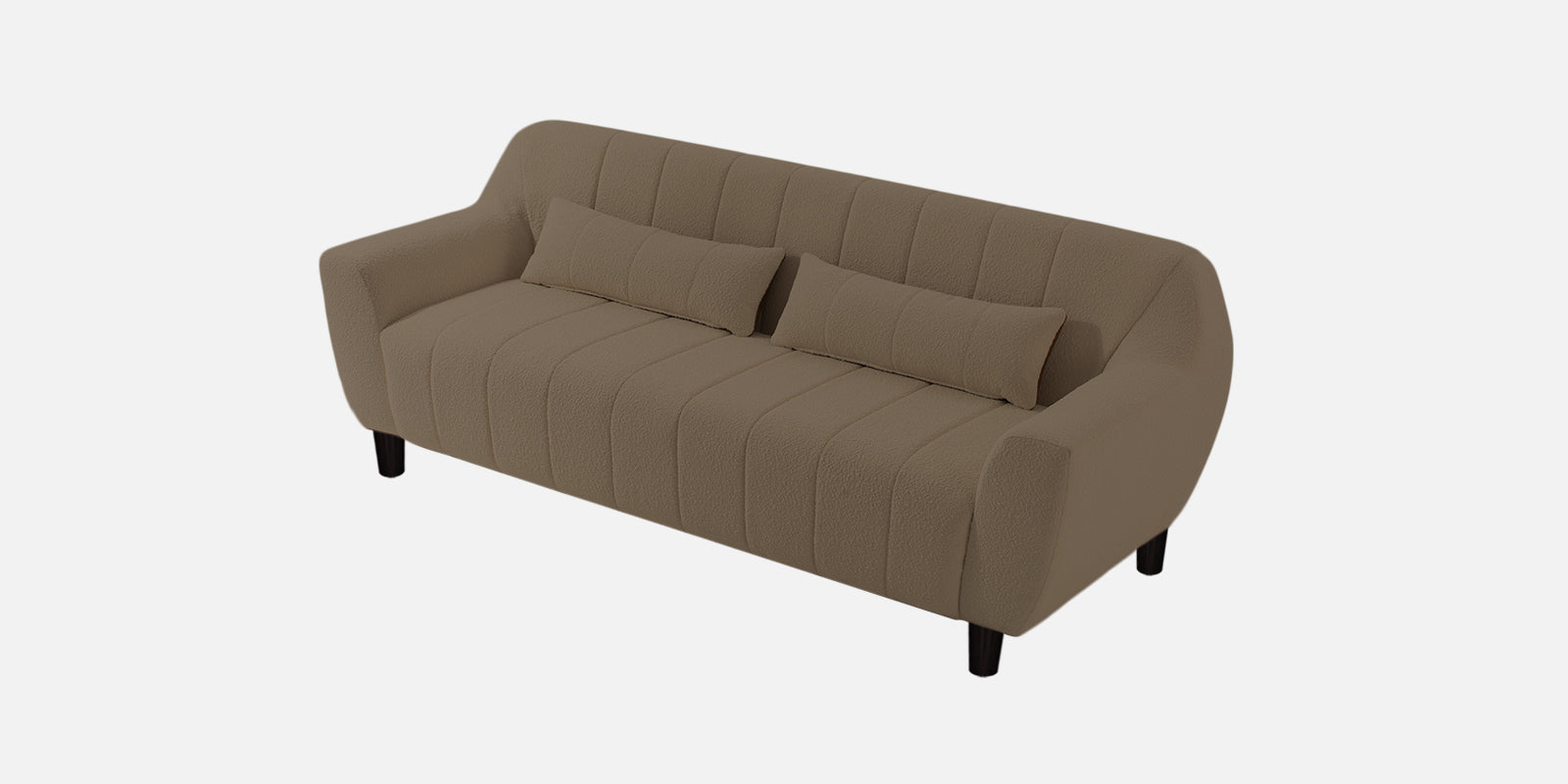 Nesco Fur Fabric 3 Seater Sofa in Caro Beige Colour