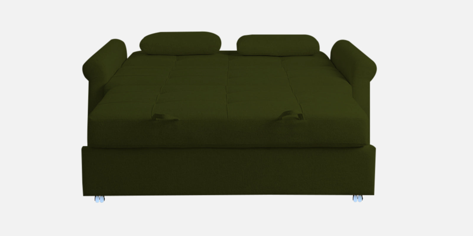 Fornia Fabric 2 Seater Pull Out Sofa Cum Bed In Olive Green Colour