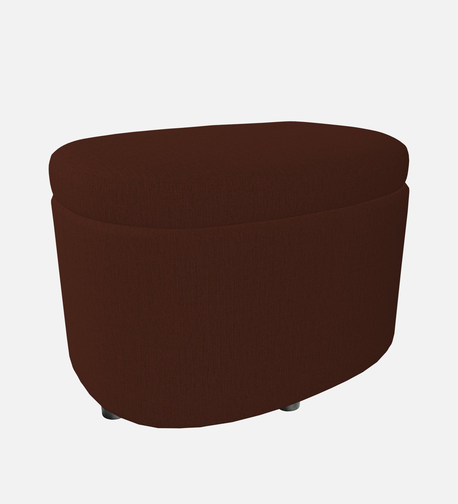 Ruggy Fabric Storage Ottoman in Coffee Brown Colour