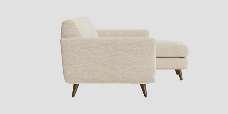 Jasmin Fabric Lhs Sectional Sofa 3 Lounger In Ivory Cream Colour - Febonic Living