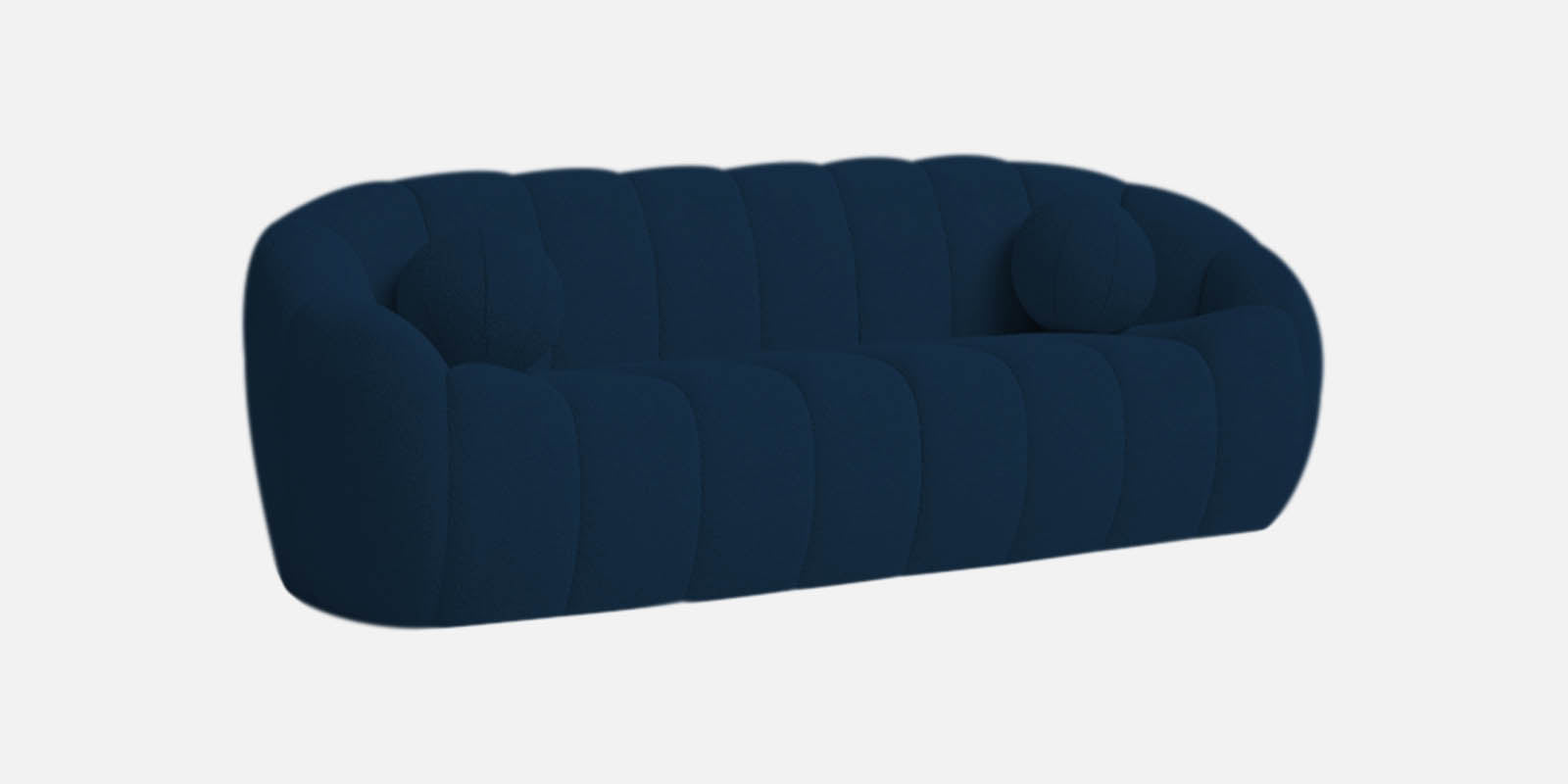 Boucle Fur Fabric 3 Seater Sofa in Danim Blue Colour