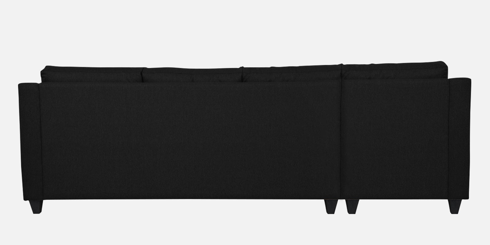 Welly Fabric RHS Sectional Sofa (3 + Lounger) In Zed Black Colour