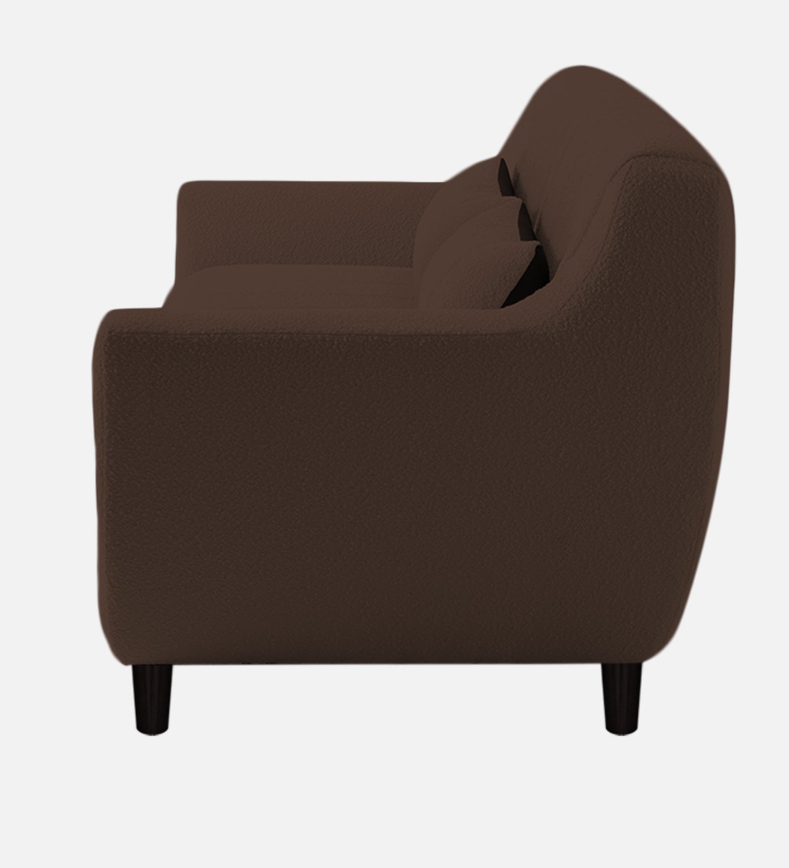 Nesco Fur Fabric 1 Seater Sofa in Bringo Brow Colour