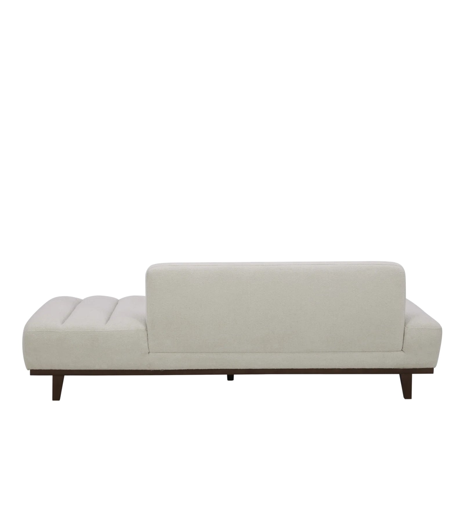 Bobby Fur Fabric Chaise Lounger in Bright White Colour