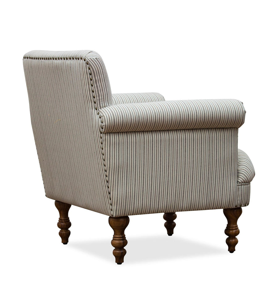 Jensen Printed Fabric Arm Chair In White Colour - Febonic Living