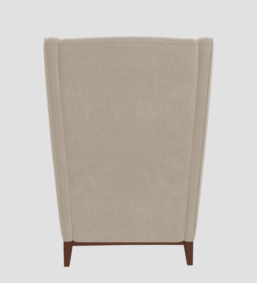 Suri Velvet Wing Chair In Cream Beige Colour - Febonic Living