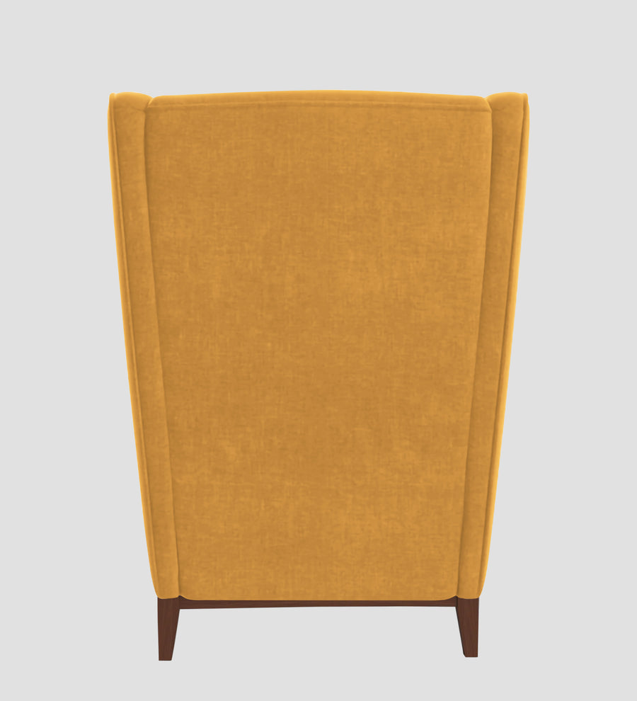 Suri Velvet Wing Chair In Turmeric Yellow Colour - Febonic Living