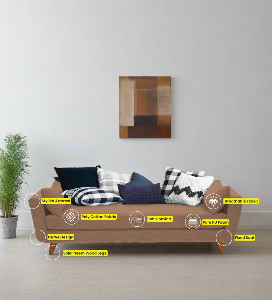 Jasmin Fabric Chaise Lounger In Cosmic Beige Colour - Febonic Living