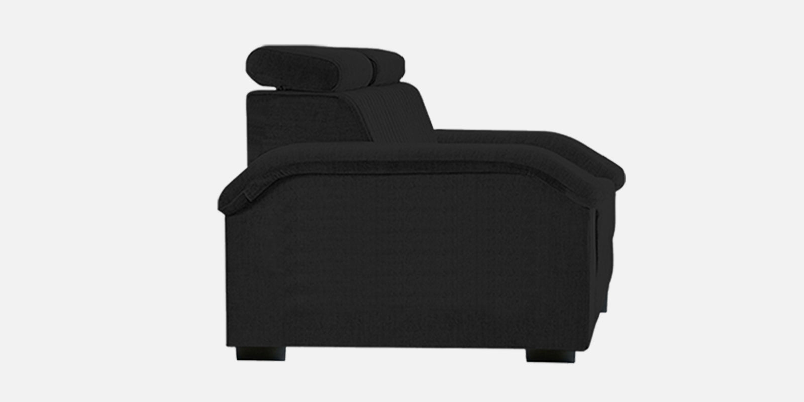 Draco Fabric 3 Seater Sofa In Zed Black Colour - Febonic Living