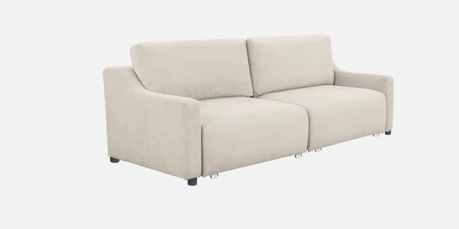 Gabby Fabric 3 Seater Pull Out Sofa Cum Bed In Ivory Cream Colour