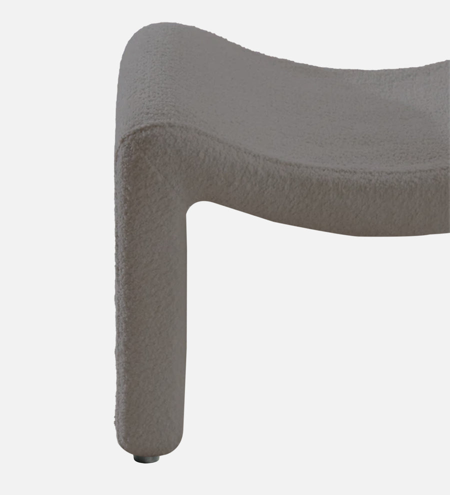 Olive Boucle Foot Stool In Swedan Gary Colour - Febonic Living
