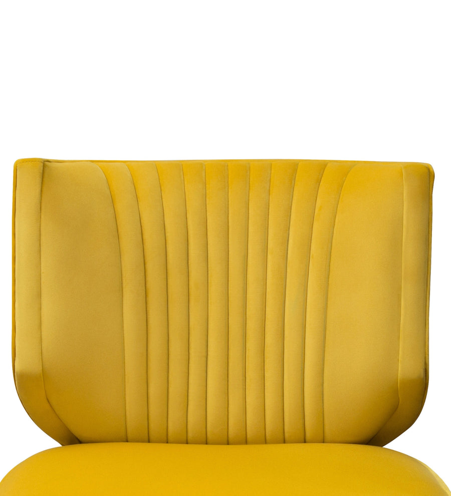 Robby Velvet Slipper Chair In Turmeric Yellow Colour - Febonic Living
