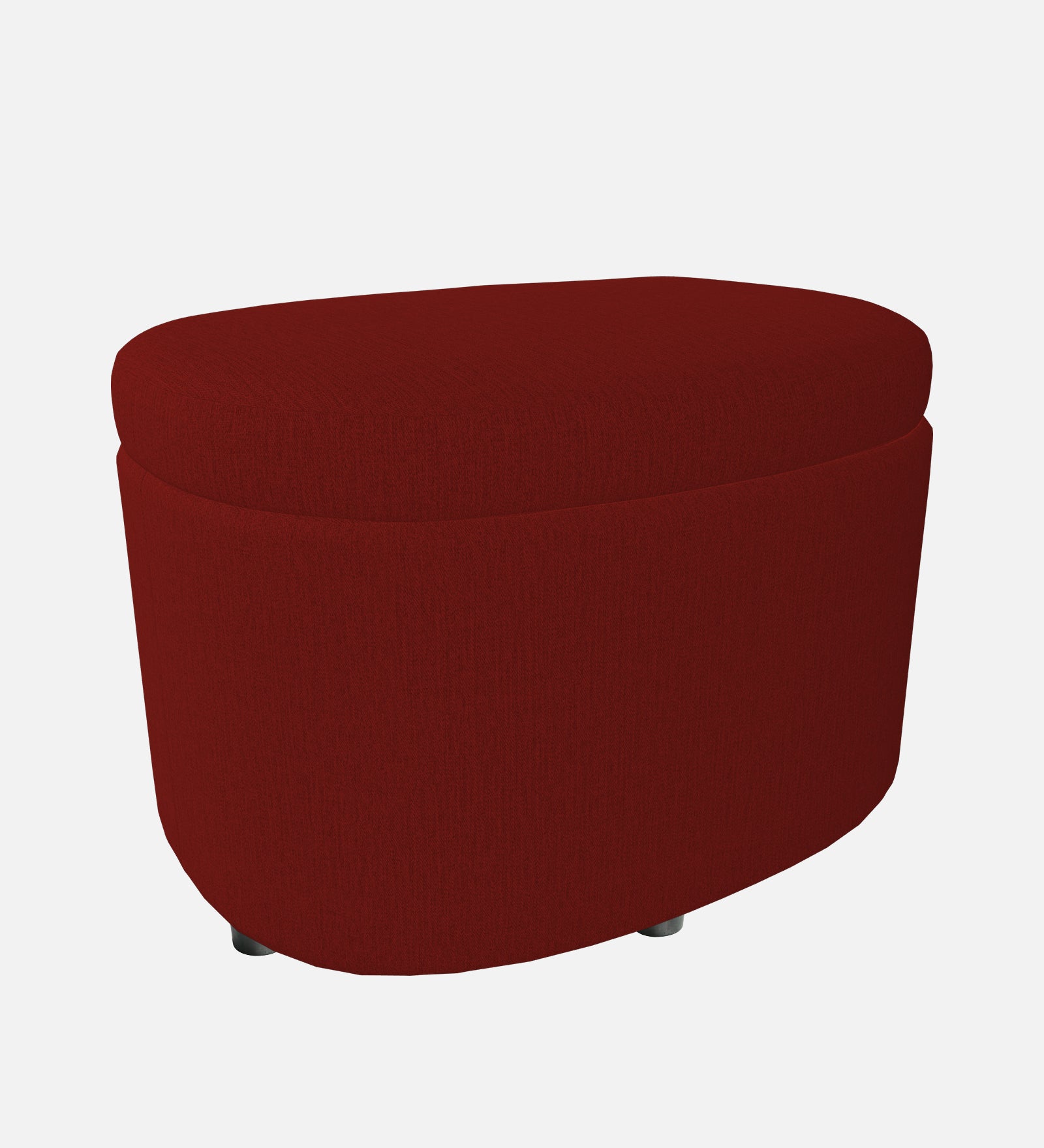 Ruggy Fabric Storage Ottoman in Blood Maroon Colour