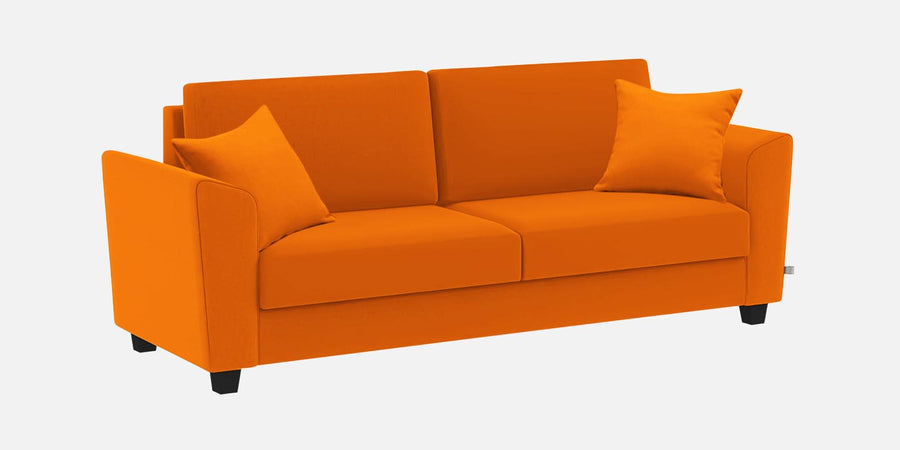 Daku Fabric 3 Seater Sofa In Vivid Orange Colour - Febonic Living