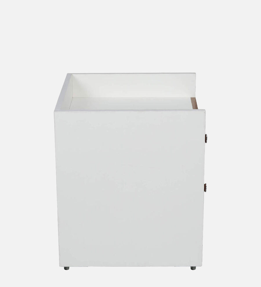 Vexa Bedside Table With Drawer in Dark Walnut & Frosty White Finish - Febonic Living