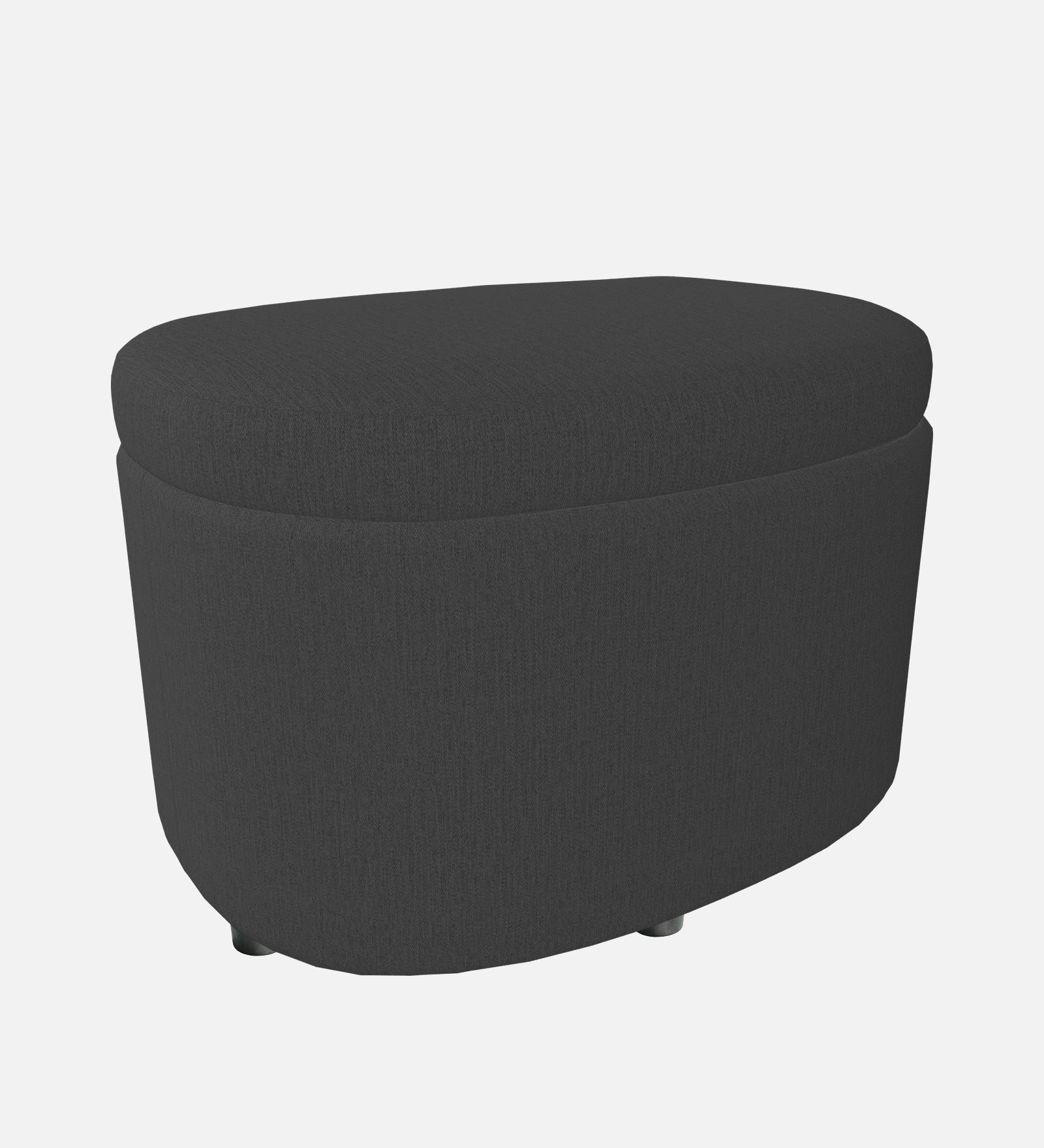 Ruggy Fabric Storage Ottoman in Charcoal Grey Colour