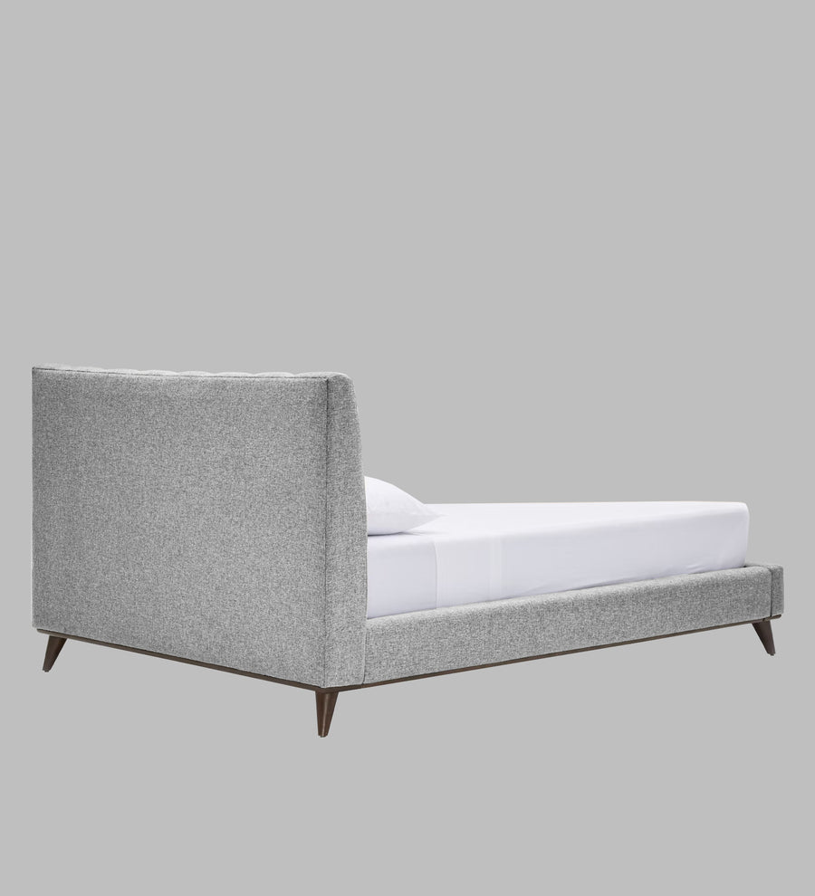 Jasmin Fabric Upholstered Queen Bed In Lit Grey Colour - Febonic Living
