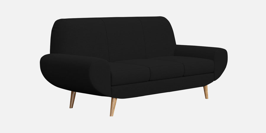 Jessy Fabric 3 Seater Sofa In Zed Black Colour - Febonic Living