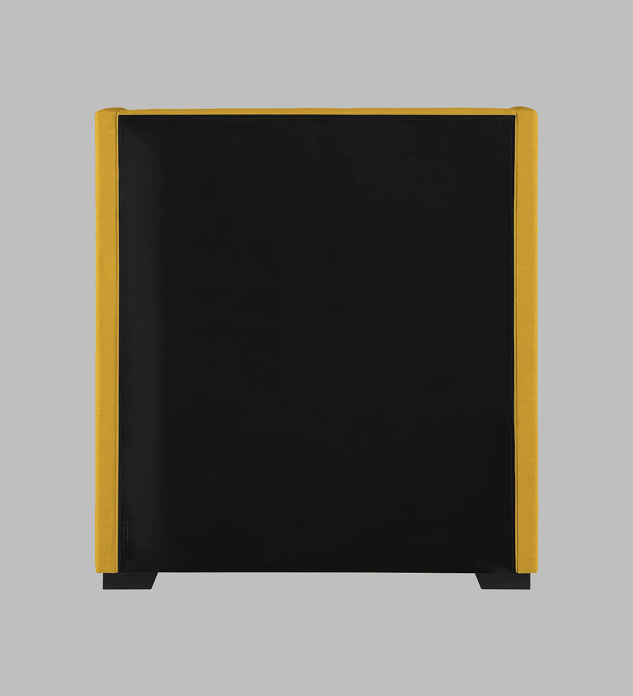 Kirby Fabric Upholstered Single Size Bed In Bold Yellow Colour - Febonic Living