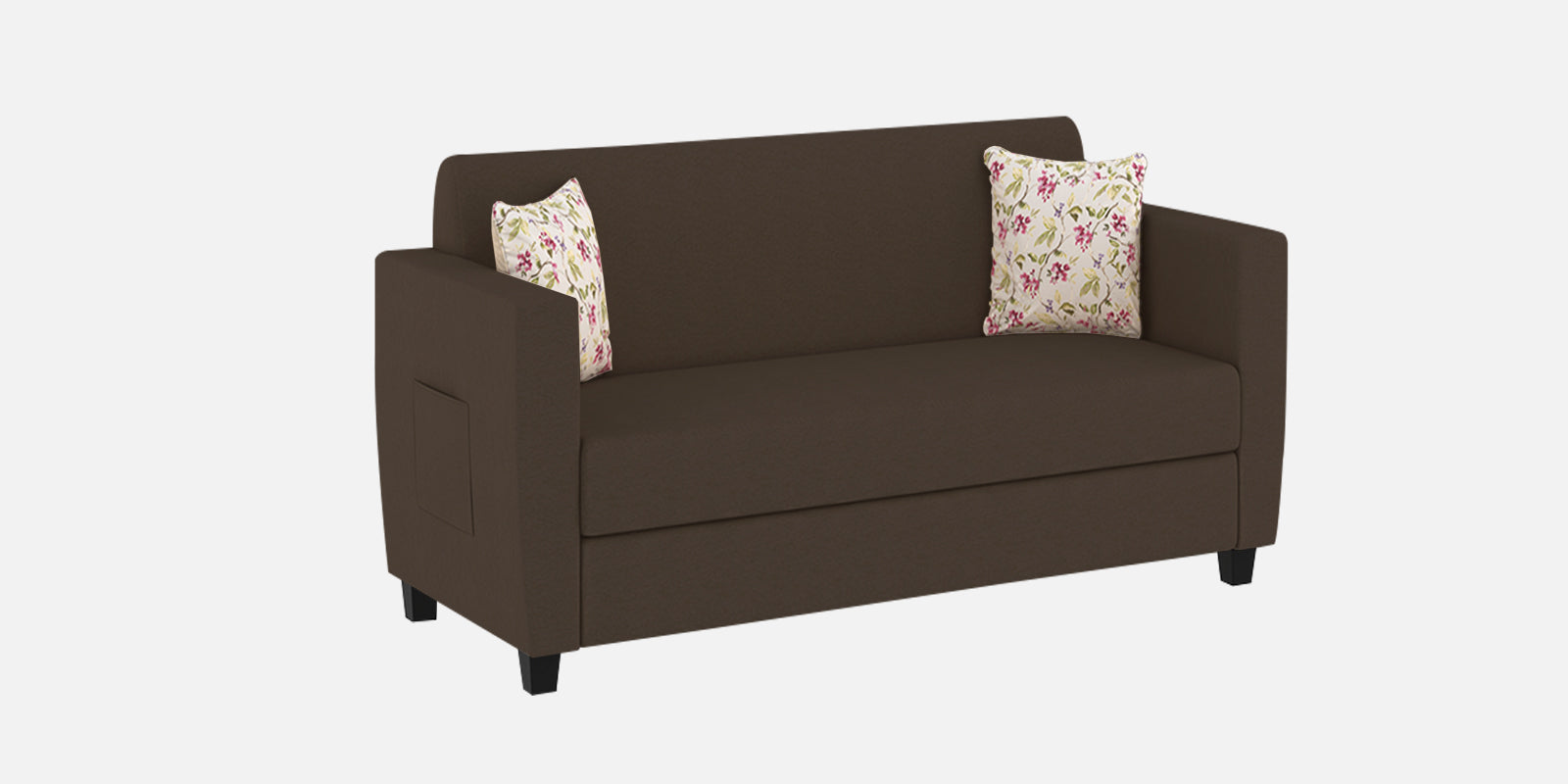 Gozi Fabric 2 Seater Sofa In Coffee Brown Colour