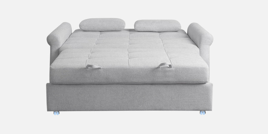 Fornia Fabric 2 Seater Pull Out Sofa Cum Bed In Lit Grey Colour - Febonic Living