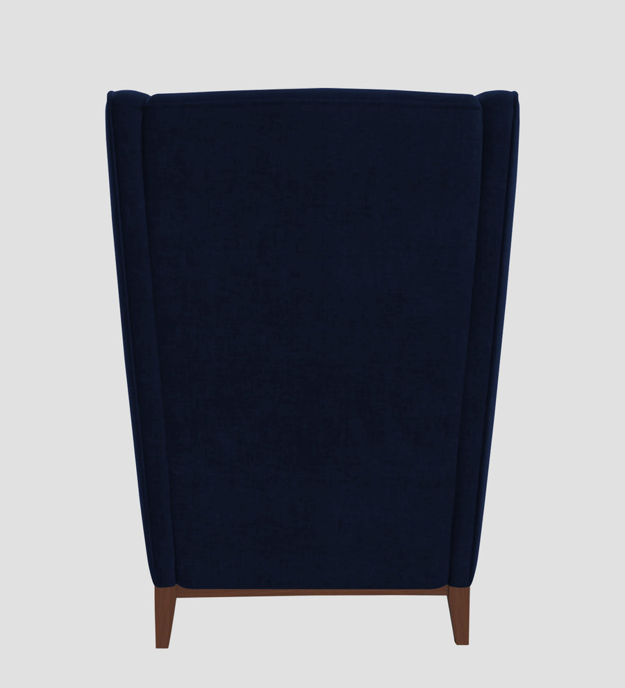 Suri Velvet Wing Chair In Dark Blue Colour - Febonic Living