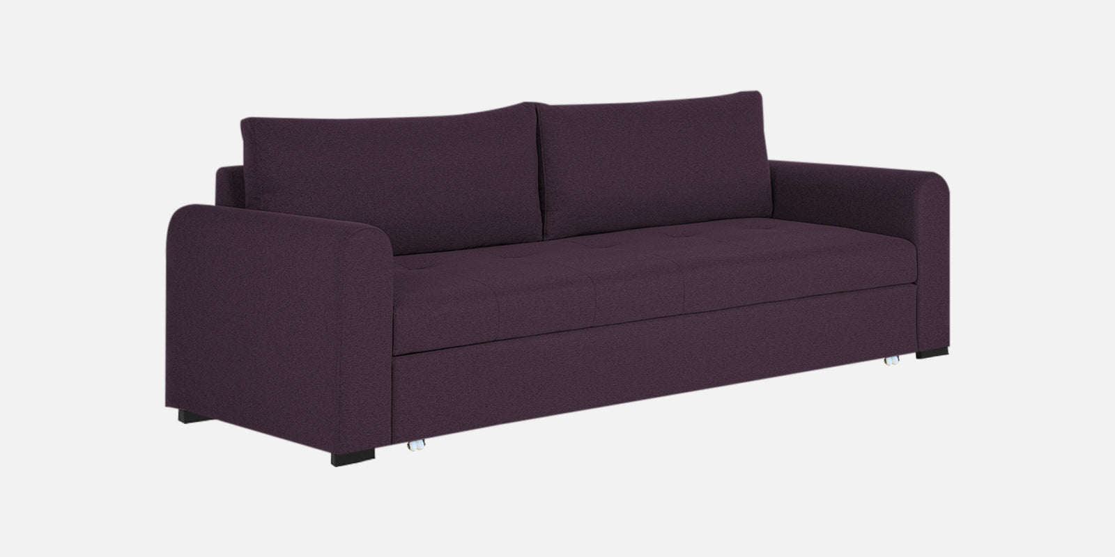 Sigma Fabric 3 Seater Pull Out Sofa Cum Bed In Greek Purple Colour