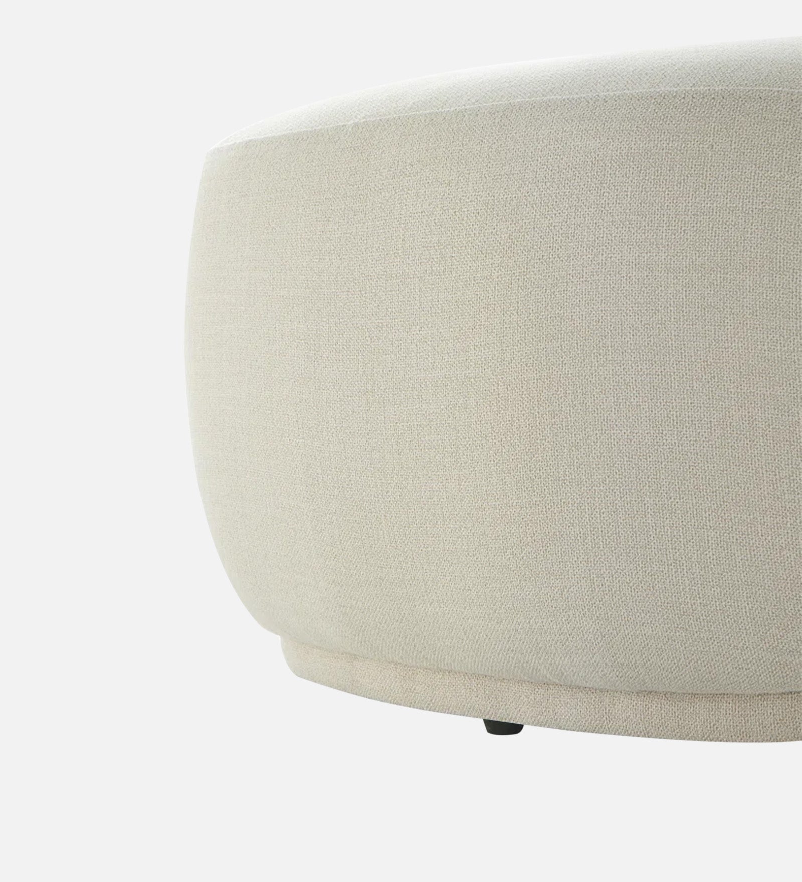 Nona Fabric Pouffe In Ivory Cream Colour