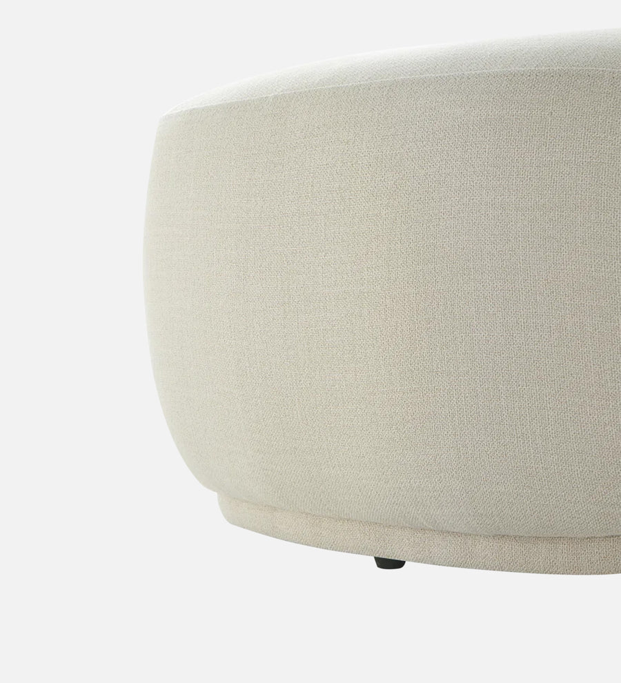 Nona Fabric Pouffe In Ivory Cream Colour - Febonic Living