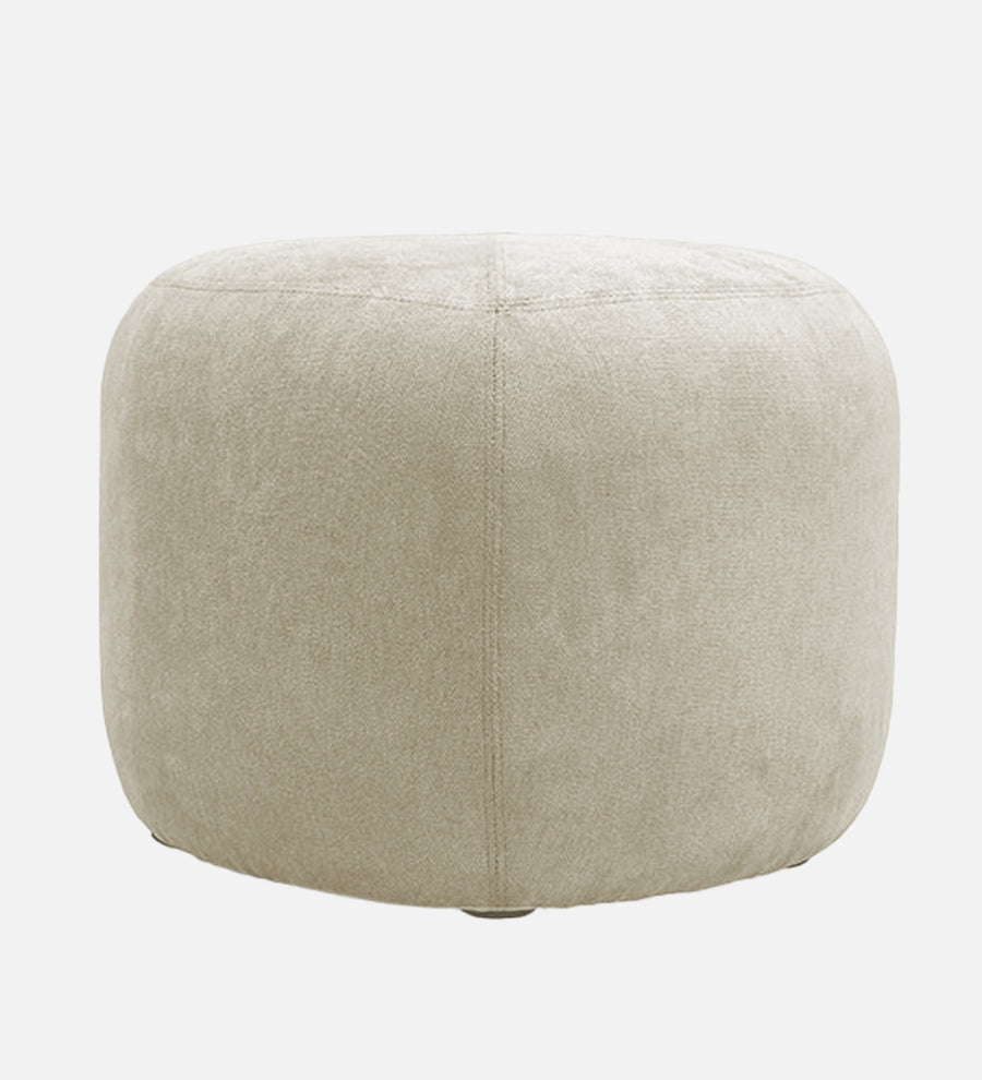 Keori Fabric Pouffe In Ivory Cream Colour - Febonic Living
