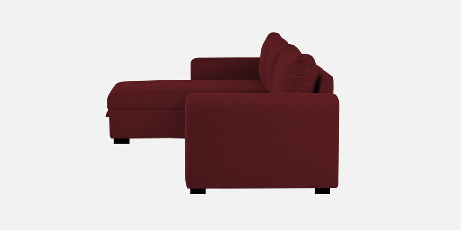 Sigma Fabric Rhs Sectional Sofa 3 Lounger In Blood Maroon Colour - Febonic Living