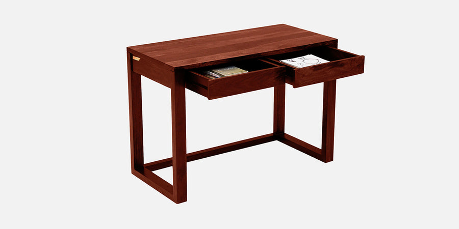 Uran Sheesham Wood Writing Table In Honey Oak Finish - Febonic Living
