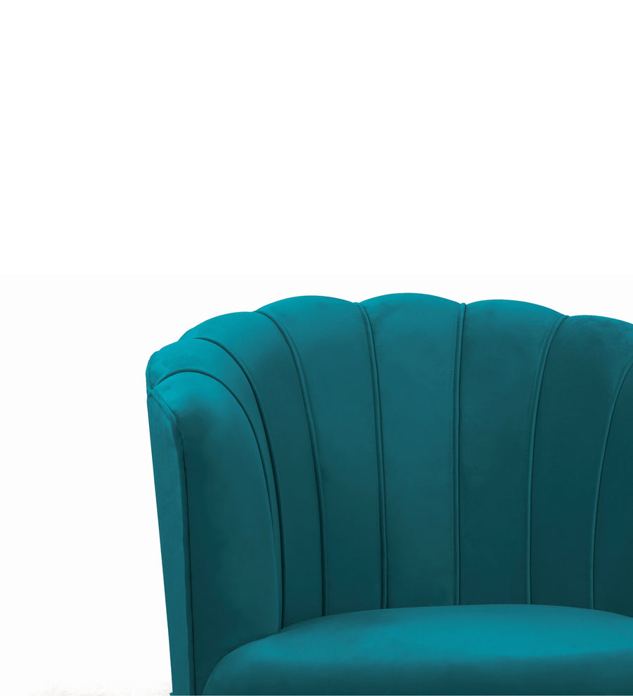 Clark Velvet Slipper Chair In Arabian Green Colour - Febonic Living