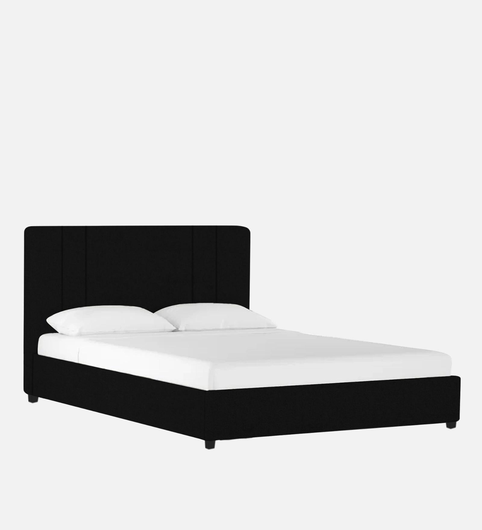 Asyra Fabric Queen Size Bed in Adam Black Colour With Storage