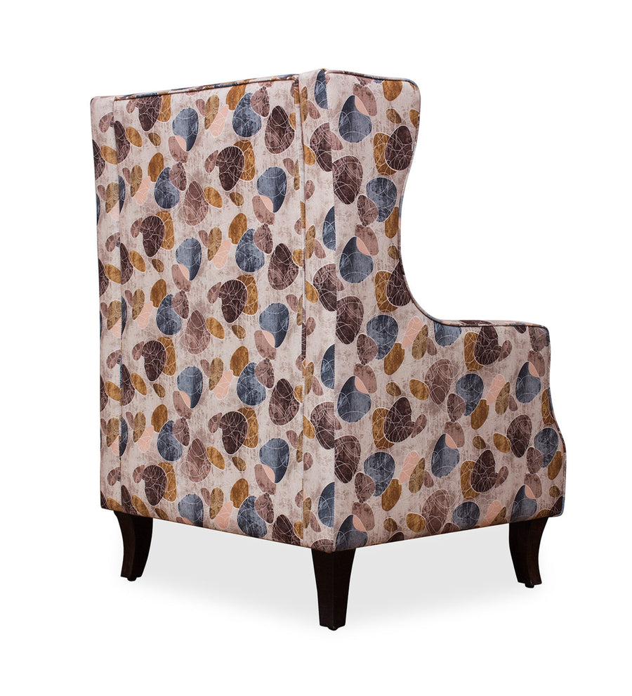 Peter Floral Print Fabric Wing Chair In Multi Colour - Febonic Living