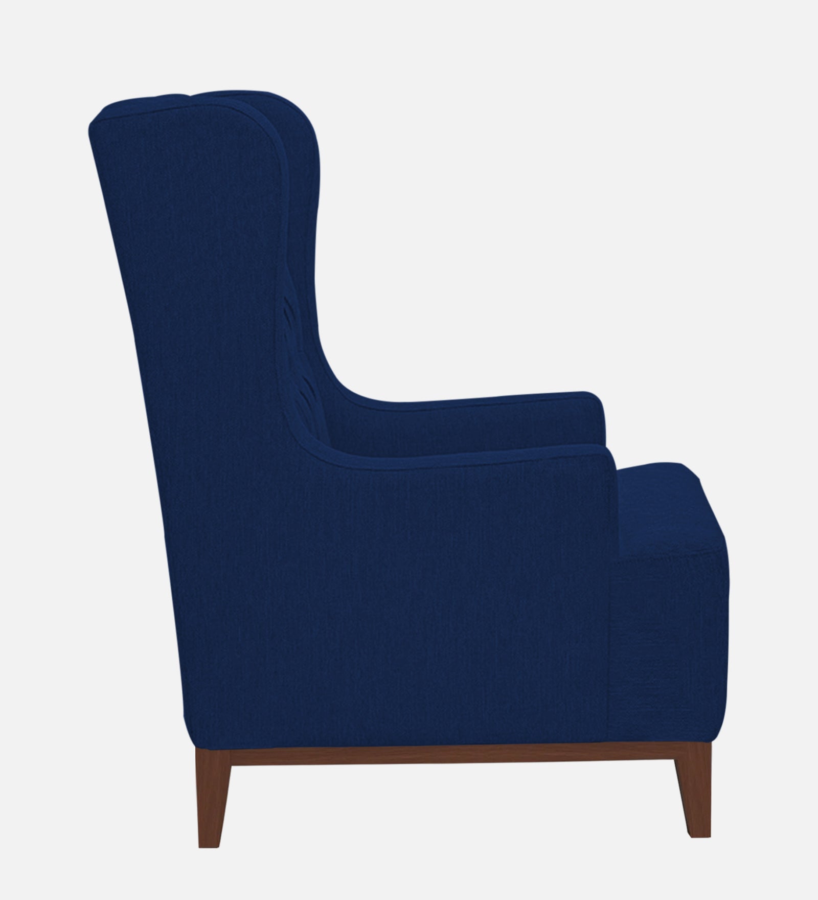 Kuchi Fabric 1 Seater Wing Chair Sofa in Royal Blue Colour