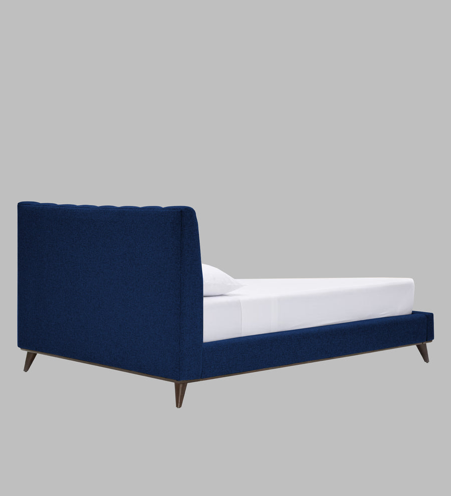 Jasmin Fabric Upholstered Queen Bed In Royal Blue Colour - Febonic Living