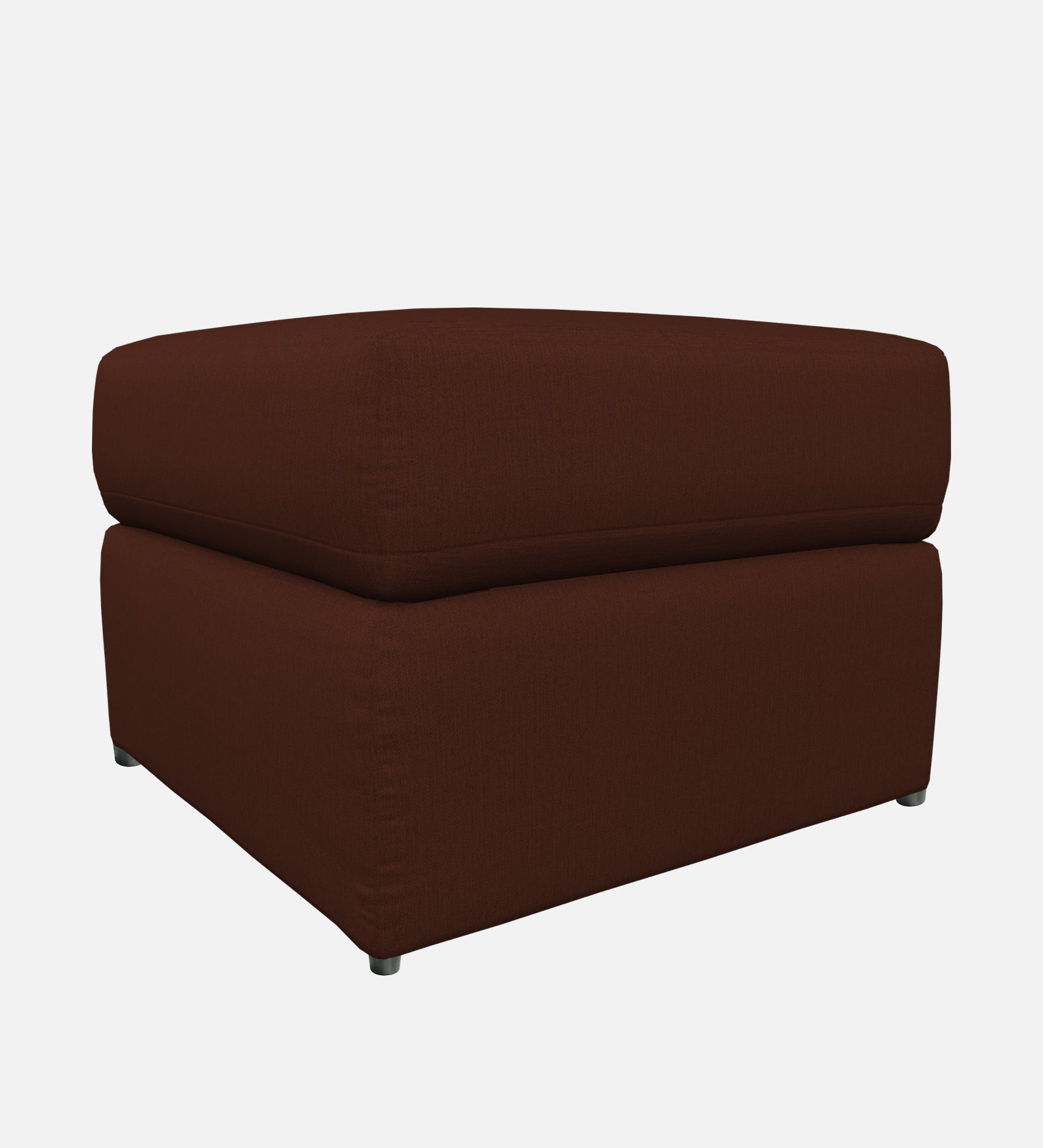 Penny Fabric Storage Ottoman In Coffee Brown Colour