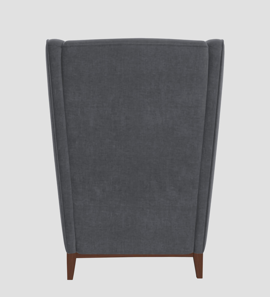 Suri Velvet Wing Chair In Pubble Grey Colour - Febonic Living