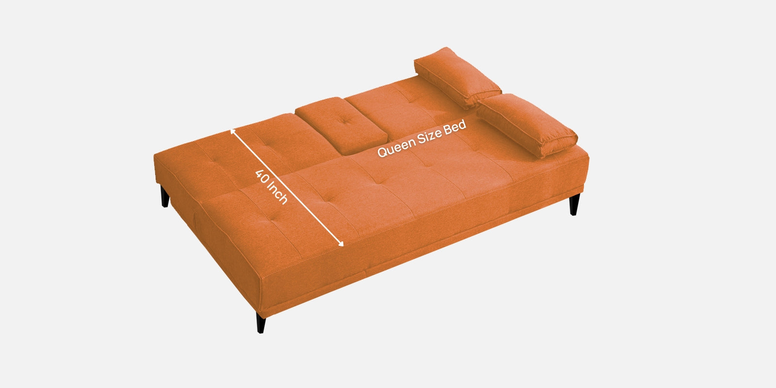 Jerry Fabric 3 Seater Convertible Sofa Cum Bed in Dark Orange Colour