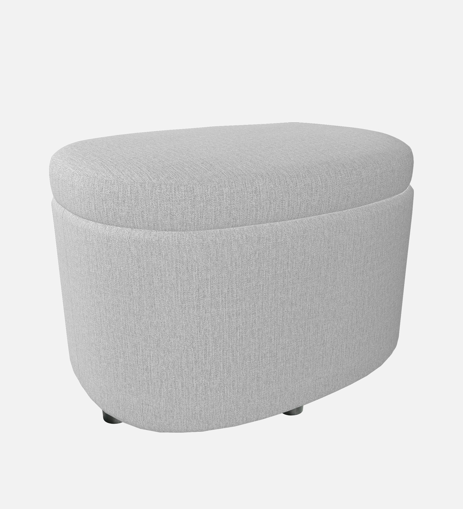 Ruggy Fabric Storage Ottoman in Lit Grey Colour