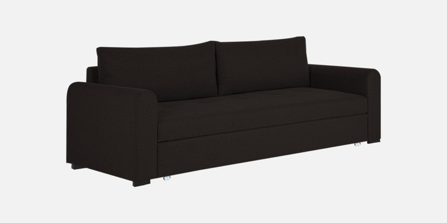 Sigma Fabric 3 Seater Pull Out Sofa Cum Bed In Cara Brown Colour - Febonic Living