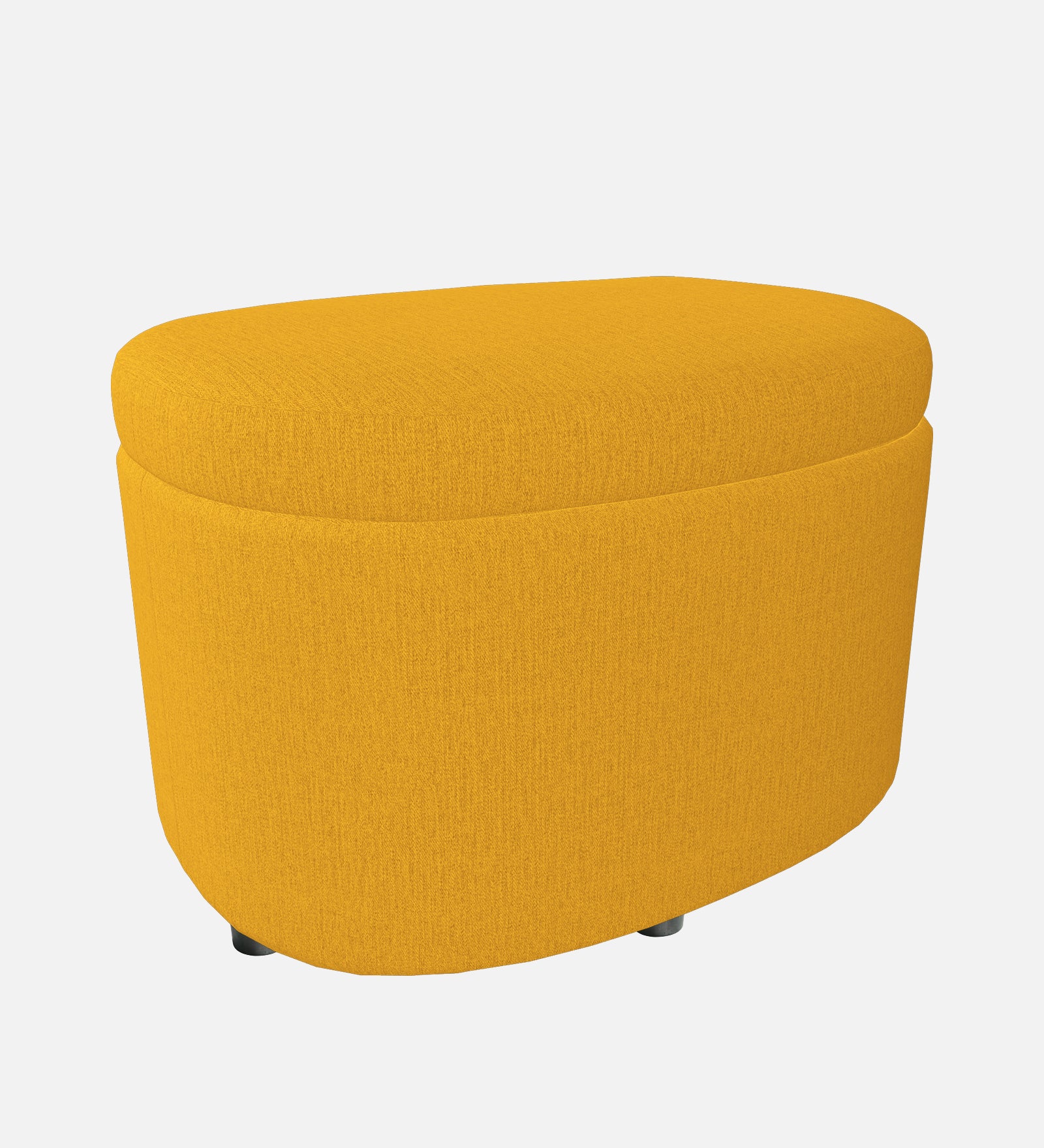 Ruggy Fabric Storage Ottoman in Bold Yellow Colour