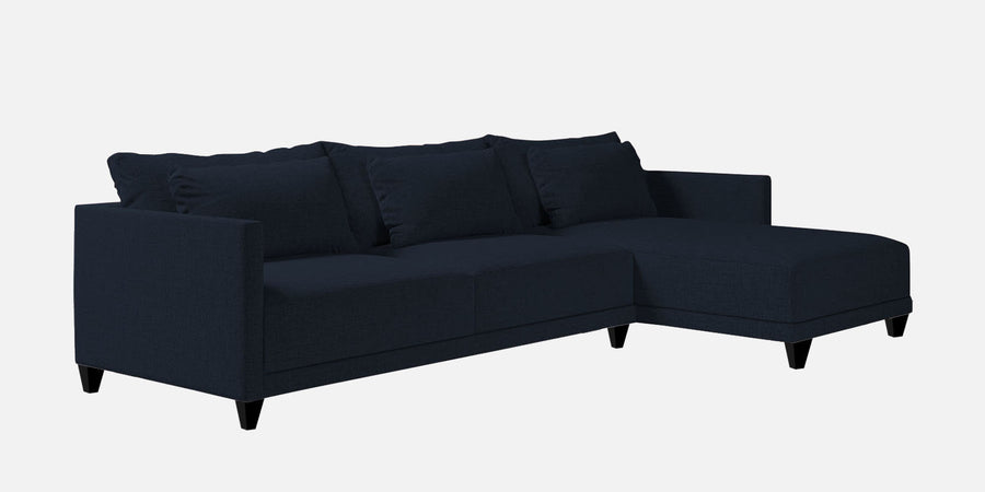 Kera Fabric Lhs Sectional Sofa 3 Lounger In Denim Blue Colour - Febonic Living