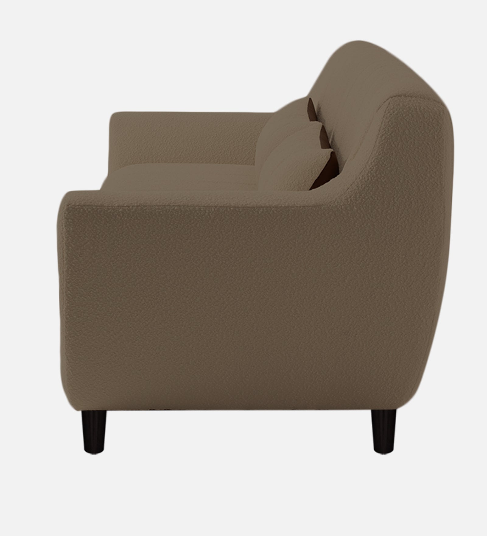 Nesco Fur Fabric 1 Seater Sofa in Caro Beige Colour