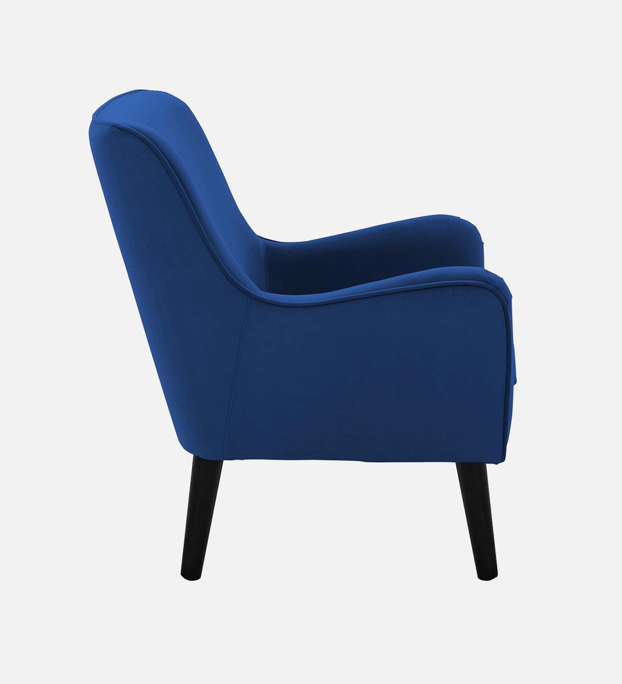 Ame Velvet Arm Chair In Imperial Blue Colour - Febonic Living